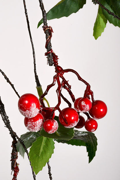 59" Snowed Berry Garland Red