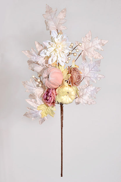 30" Pumpkin Dahlia Rose Cream/Pink