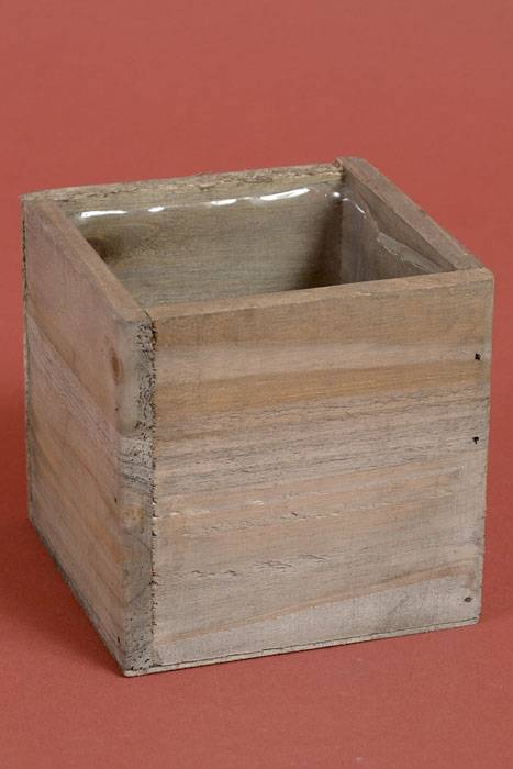 4" X 4" X 4" Woodland Planter Brown