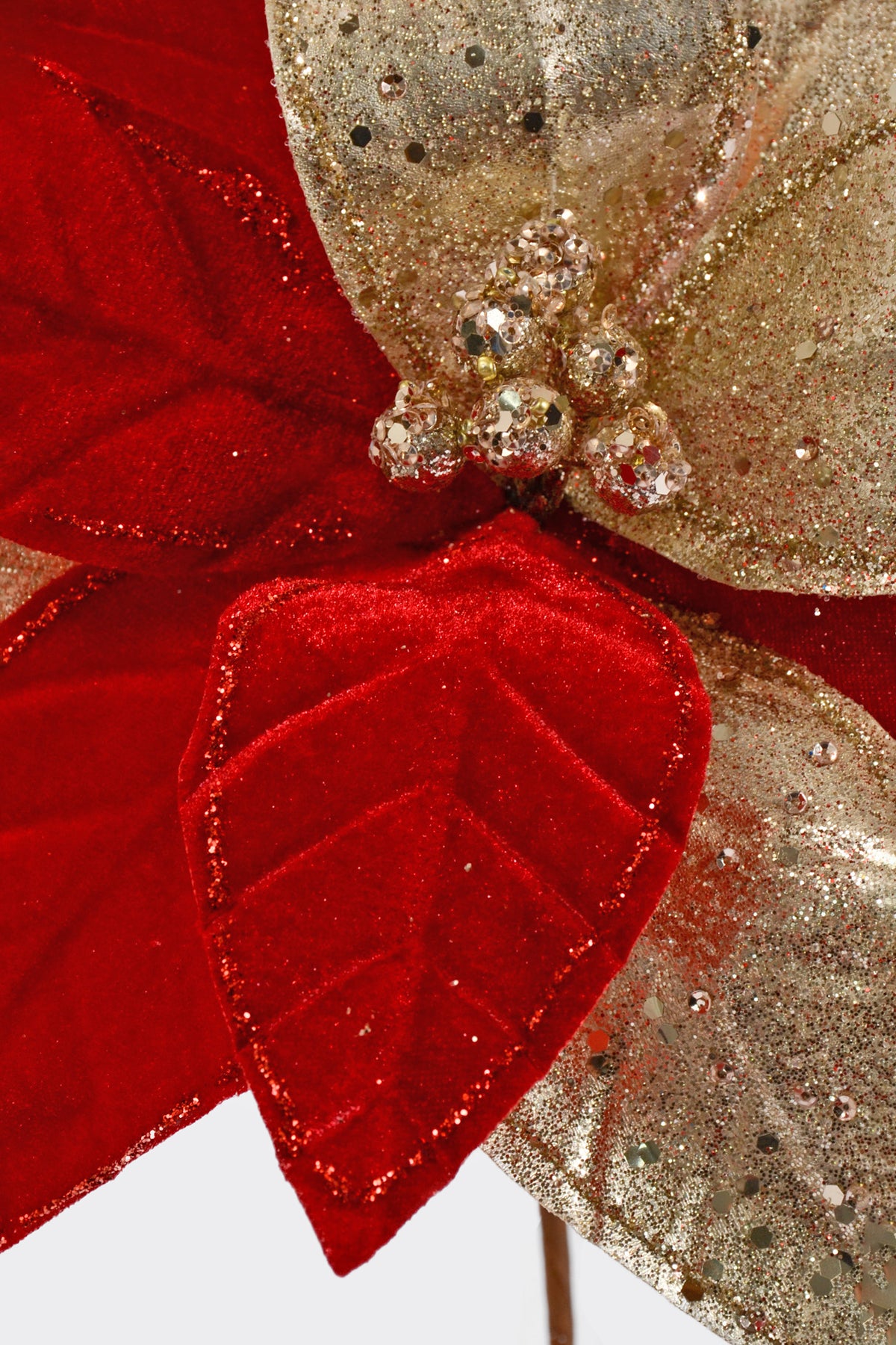 26" Poinsettia Stem Red/Champagne