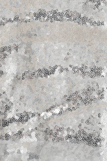 60" X 102" Rectangle Sequin Table Cover Silver