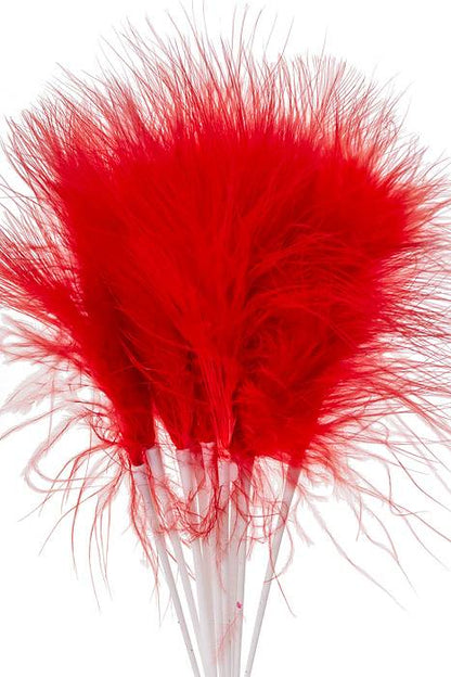 7" Feather Picks Red Pkg/12