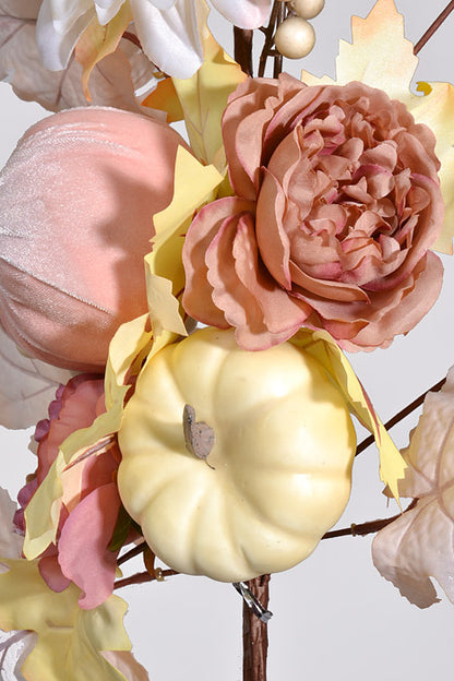 30" Pumpkin Dahlia Rose Cream/Pink