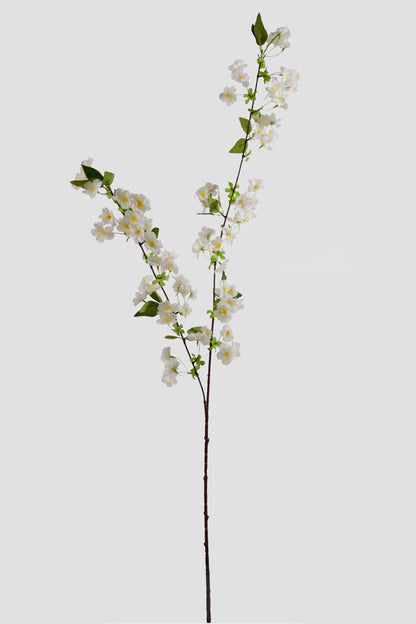 45" Silk Cherry Blossom Spray White