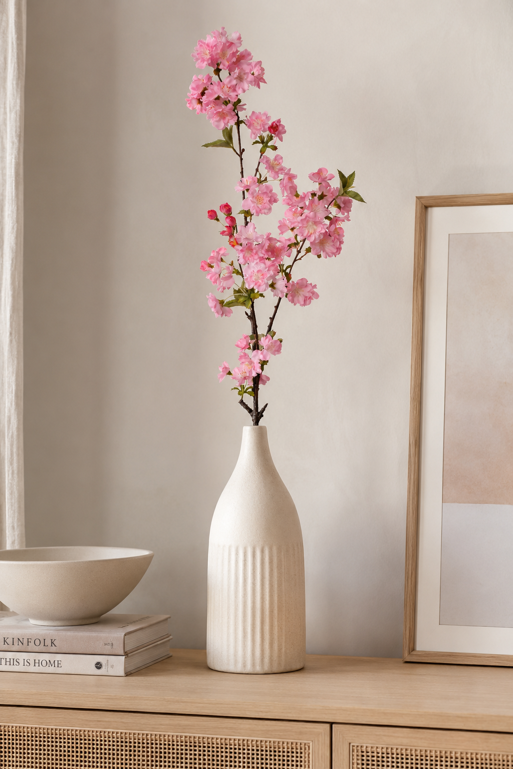36" Silk Cherry Blossom Spray Pink