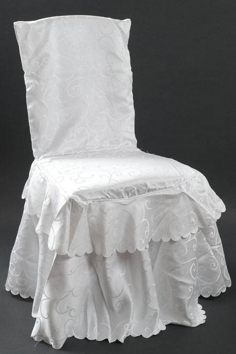 36" Embossed Chair Cover White