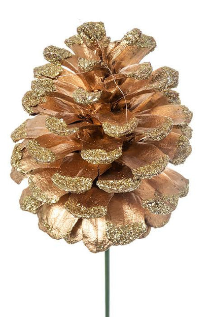 2.5" Glitter Pine Cone Pick Pkg/12