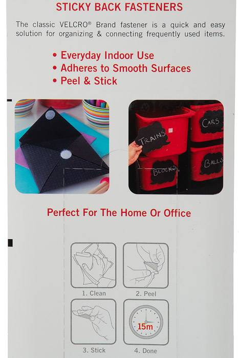 3.5" X 3/4" Velcro Strips W/sticky Back White Pkg/4