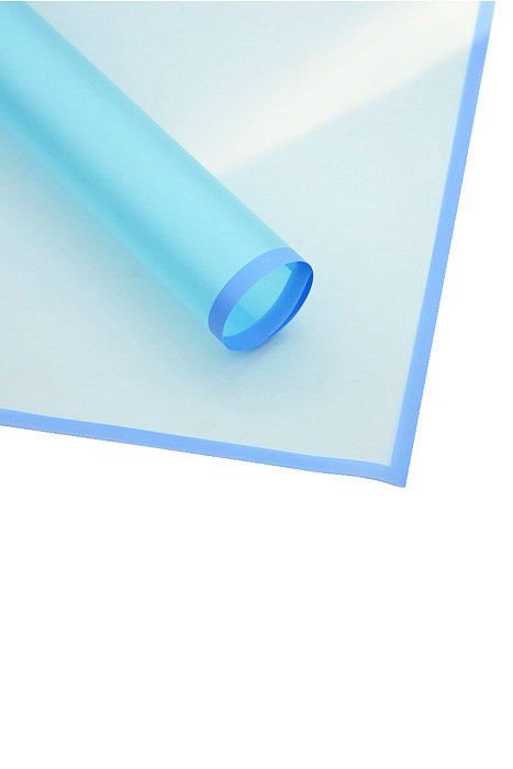 22.5" Flower Wrapping Paper With Edge Blue Pkg/20