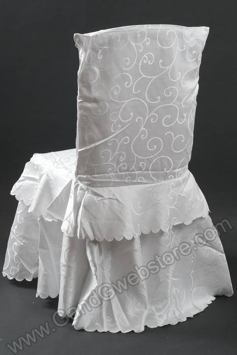 36" Embossed Chair Cover White