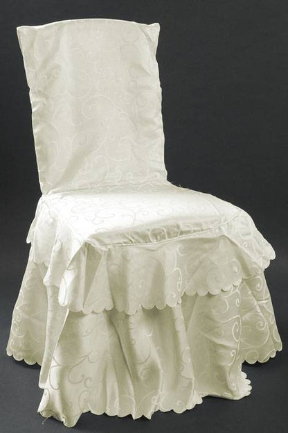 36" Embossed Chair Cover Ivory