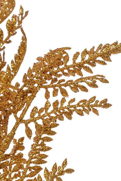 17" Glitter Pine Bush Gold Pkg/3