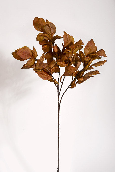 32" Silk Peony Leaf Spray Burgundy