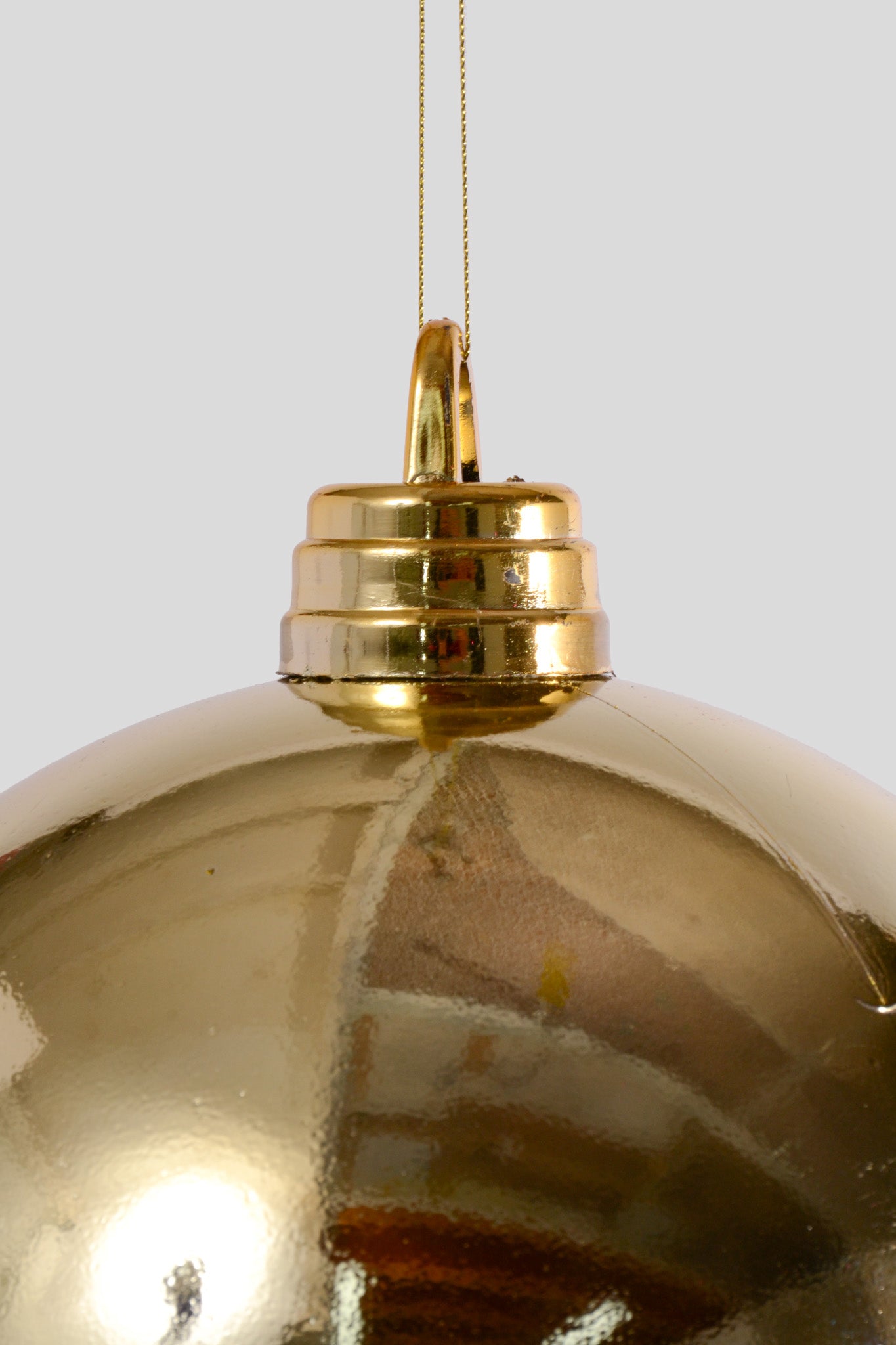 250Mm Shiny Plastic Ball Ornament Pale Gold