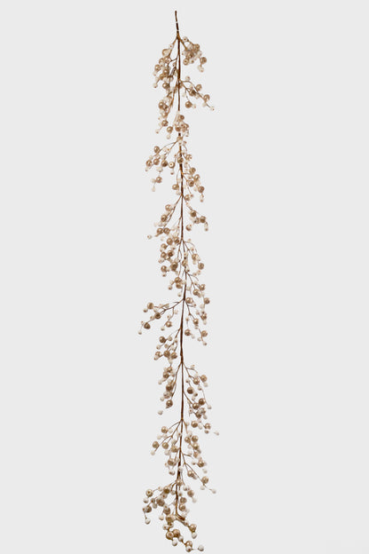 6Ft Mini Crabapple Garland Champagne/White