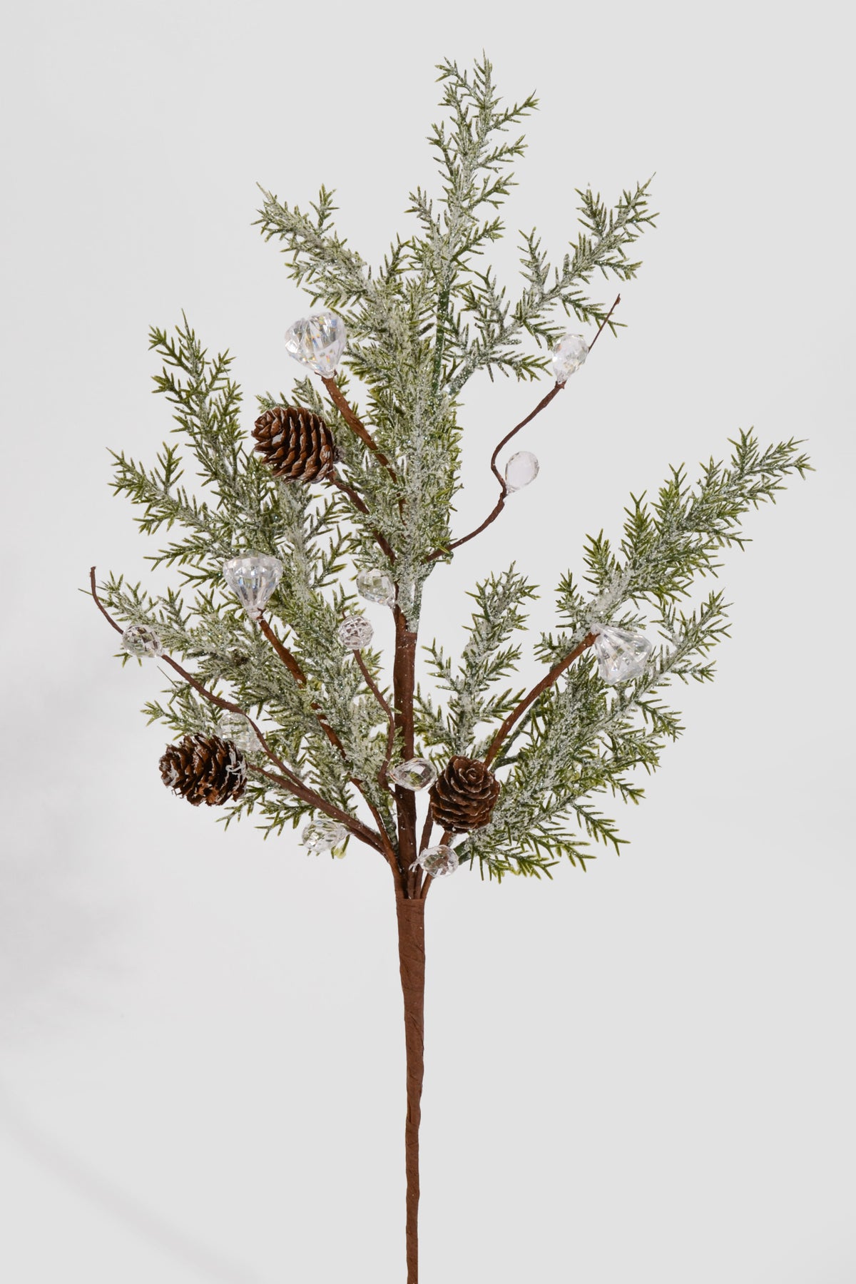 18" Pine/Cone W/Snow Pick Green/White