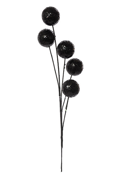 29" Glitter Ball Spray Black
