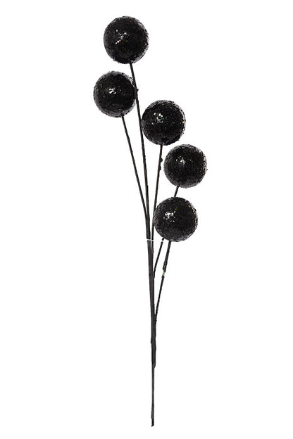 29" Glitter Ball Spray Black