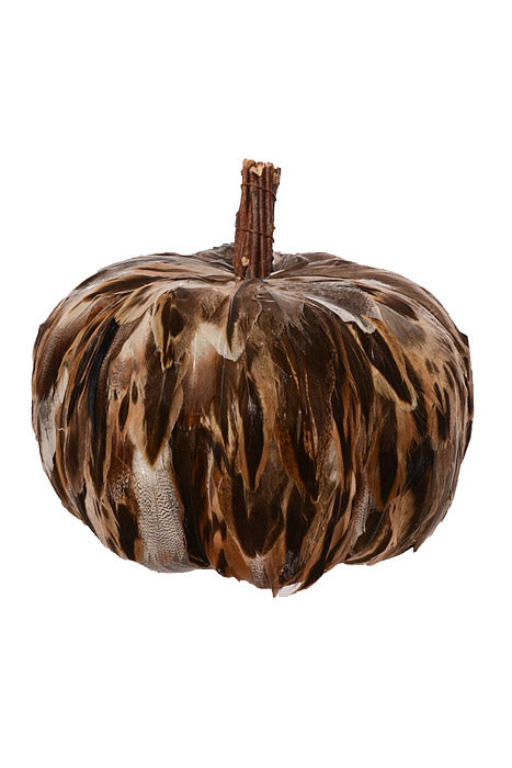 7" Natural Feather Pumpkin Brown