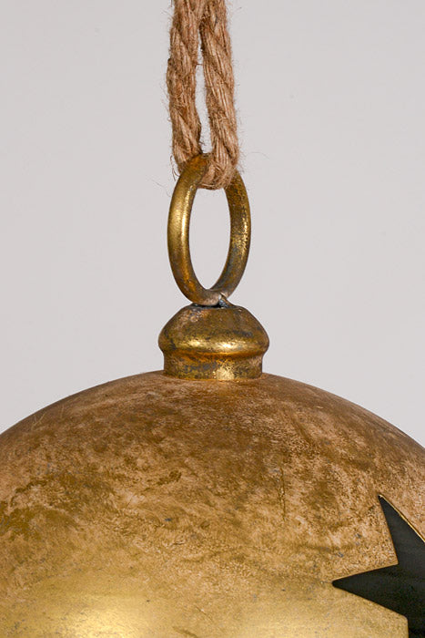12" Metal Jingle Bell Ornament Champagne/Gold
