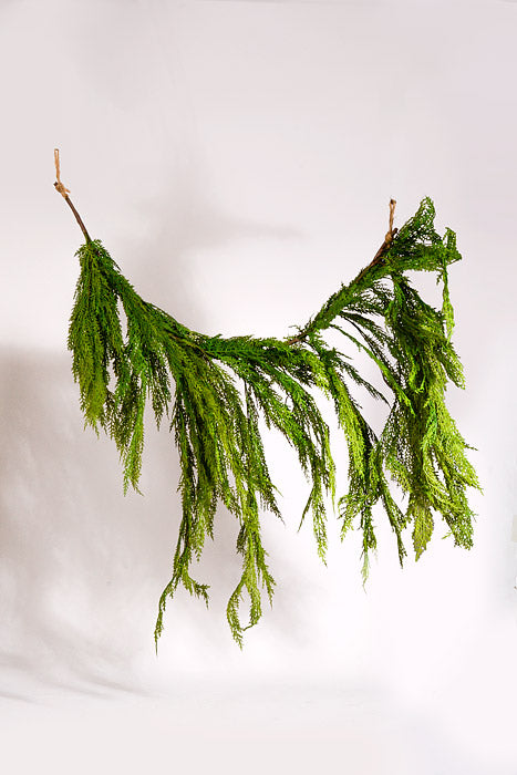 40" x 27" Artificial Natural Touch Cedar Dripping Garland Green