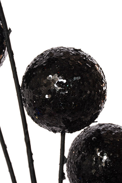 29" Glitter Ball Spray Black