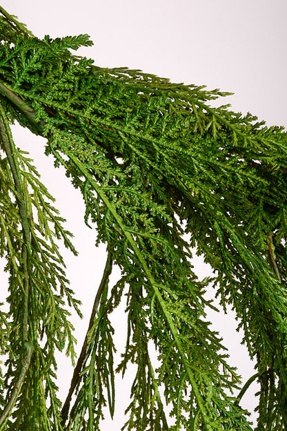 40" x 27" Artificial Natural Touch Cedar Dripping Garland Green