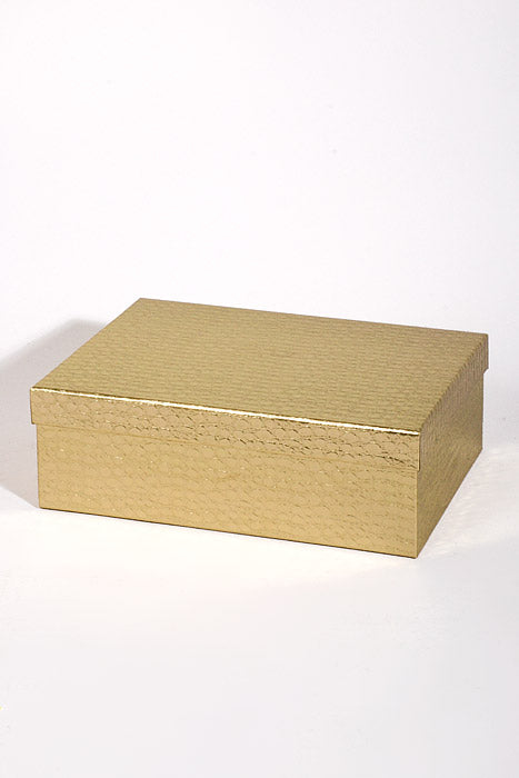 2.5" / 3" / 3.5" Rectangular Gift Box With Lid Gold Set/3