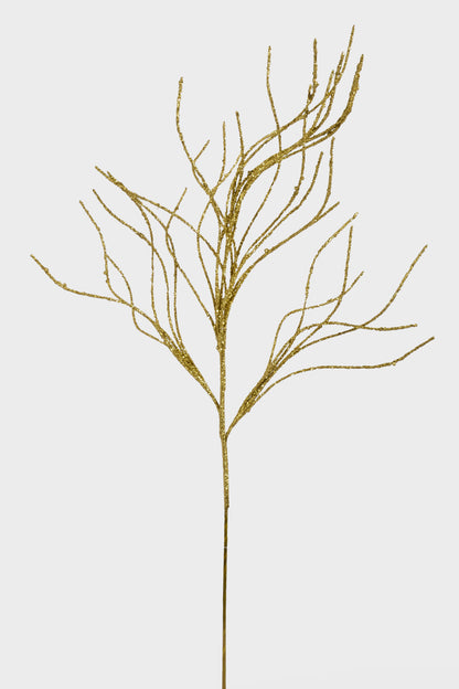 36" Twig Glitter Spray Gold