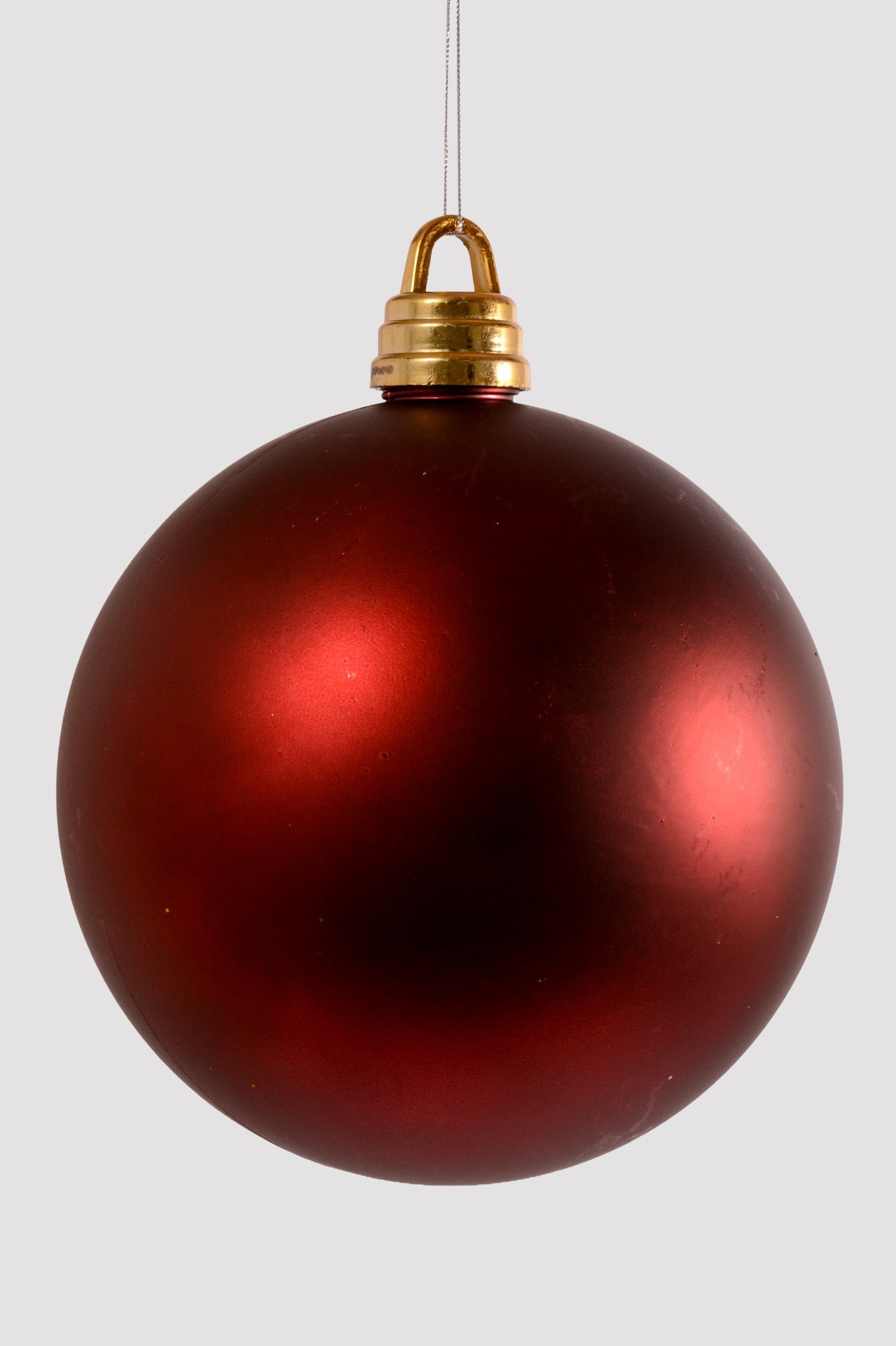 250MM Matte Plastic Ball Ornament Burgundy