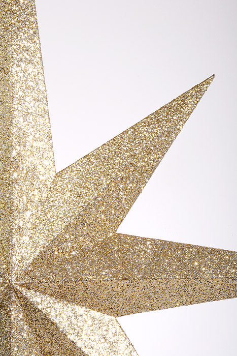 39" Glitter 8-Points Star Champagne/Gold