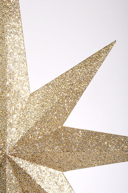39" Glitter 8-Points Star Champagne/Gold