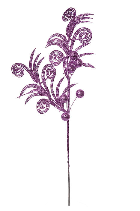 29" Glitter Swirl Ball Spray Lavender