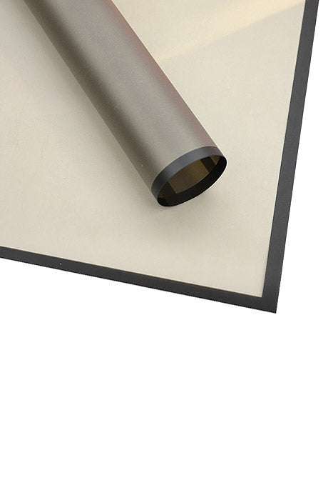 22.5" Flower Wrapping Paper With Edge Black Pkg/20