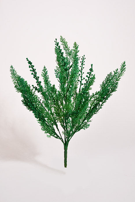 19" Cypress W/Glitter Bush Green