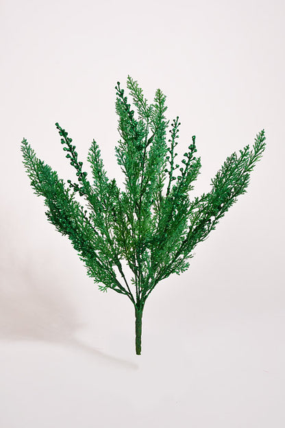 19" Cypress W/Glitter Bush Green