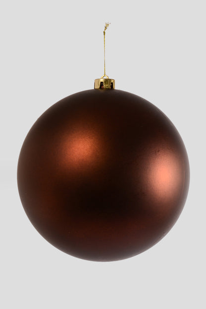 200MM Matte Plastic Ball Ornament Brown