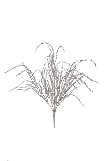 22" Willow Glittered Spray Silver