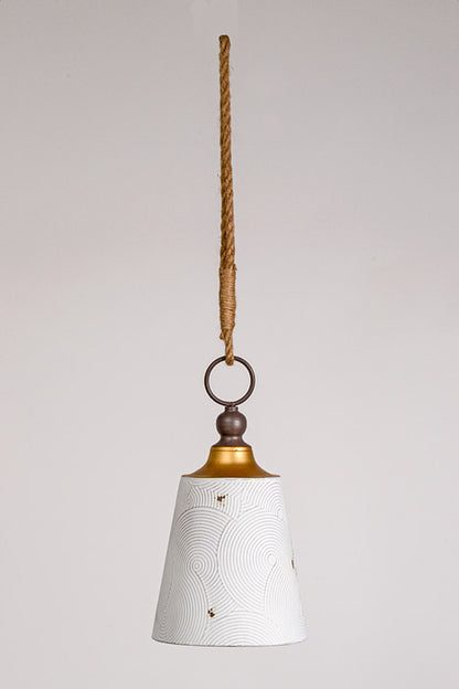 14" Metal Bell Ornament White/Gold