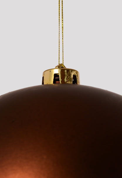 200MM Matte Plastic Ball Ornament Brown