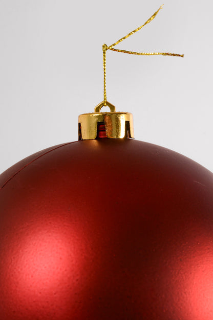 150MM Matte Plastic Ball Ornament Burgundy
