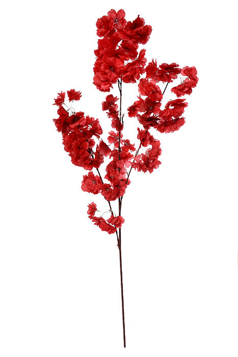 39" Silk Cherry Blossom Spray Red