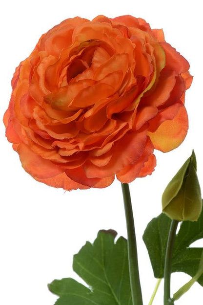 21" Silk Ranunculus Spray Orange