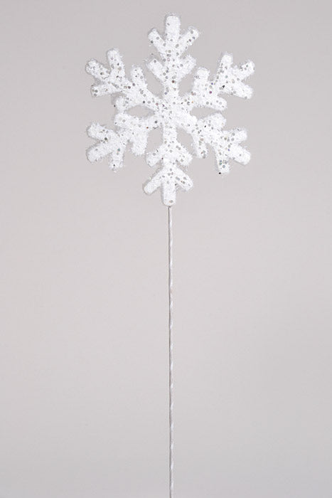 19" Snowflake Spray White