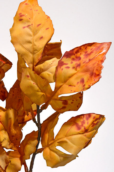 32" Silk Peony Leaf Spray Brown