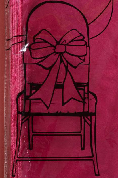 6" X 108" Satin Chair Bow Fuchsia Pkg/6