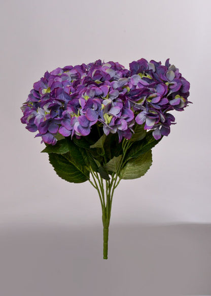 22" Silk Hydrangea Bush Purple