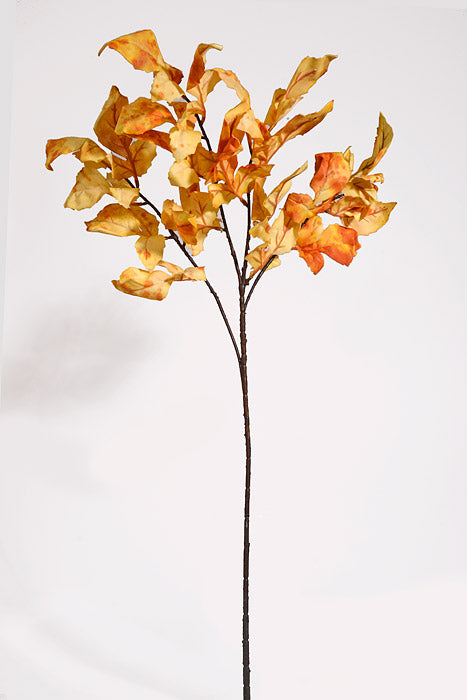 32" Silk Peony Leaf Spray Yellow