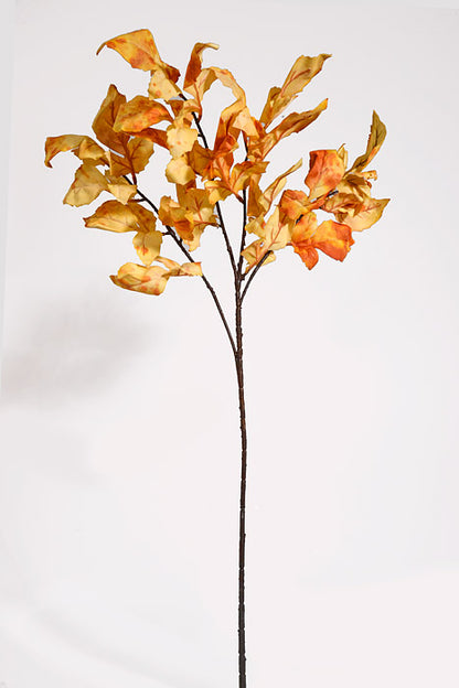 32" Silk Peony Leaf Spray Yellow