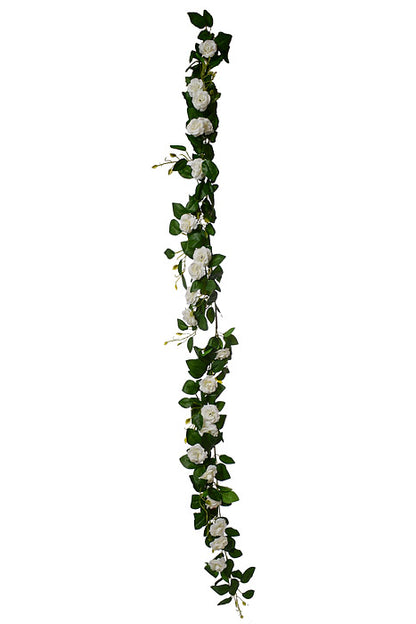 6Ft Silk Rose Garland White